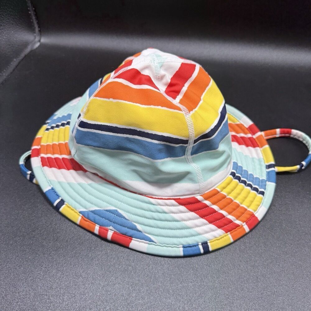 Hanna Anderson Bucket Hat Unisex Toddler Small Rainbow Neck Tie